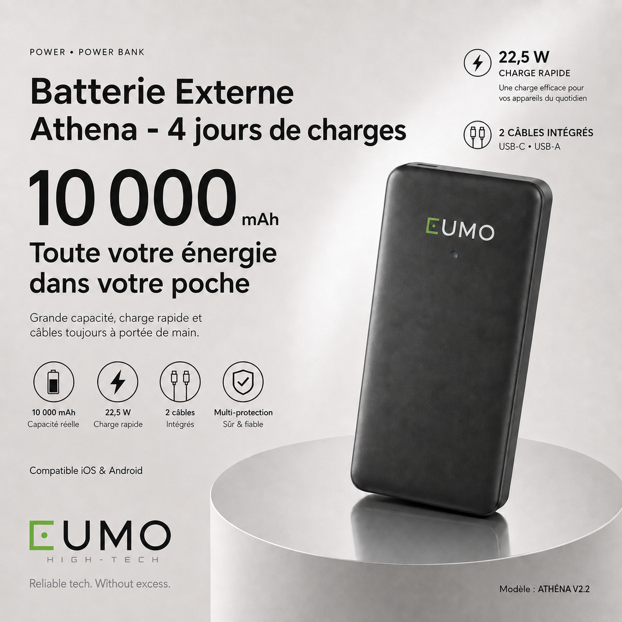 Batterie Externe Athena - 4j de charge