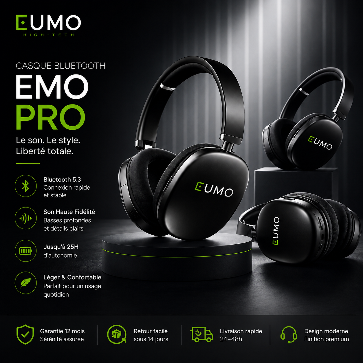 Casque Bluetooth - sans fil EUMO PRO