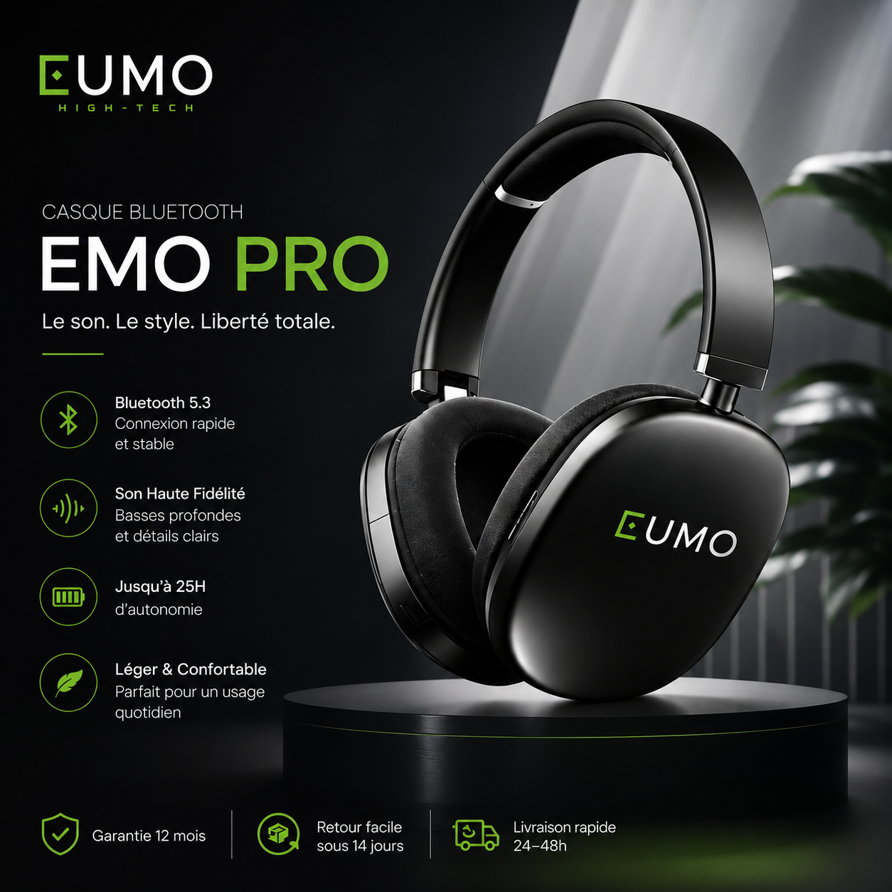 Casque Bluetooth - sans fil EUMO PRO