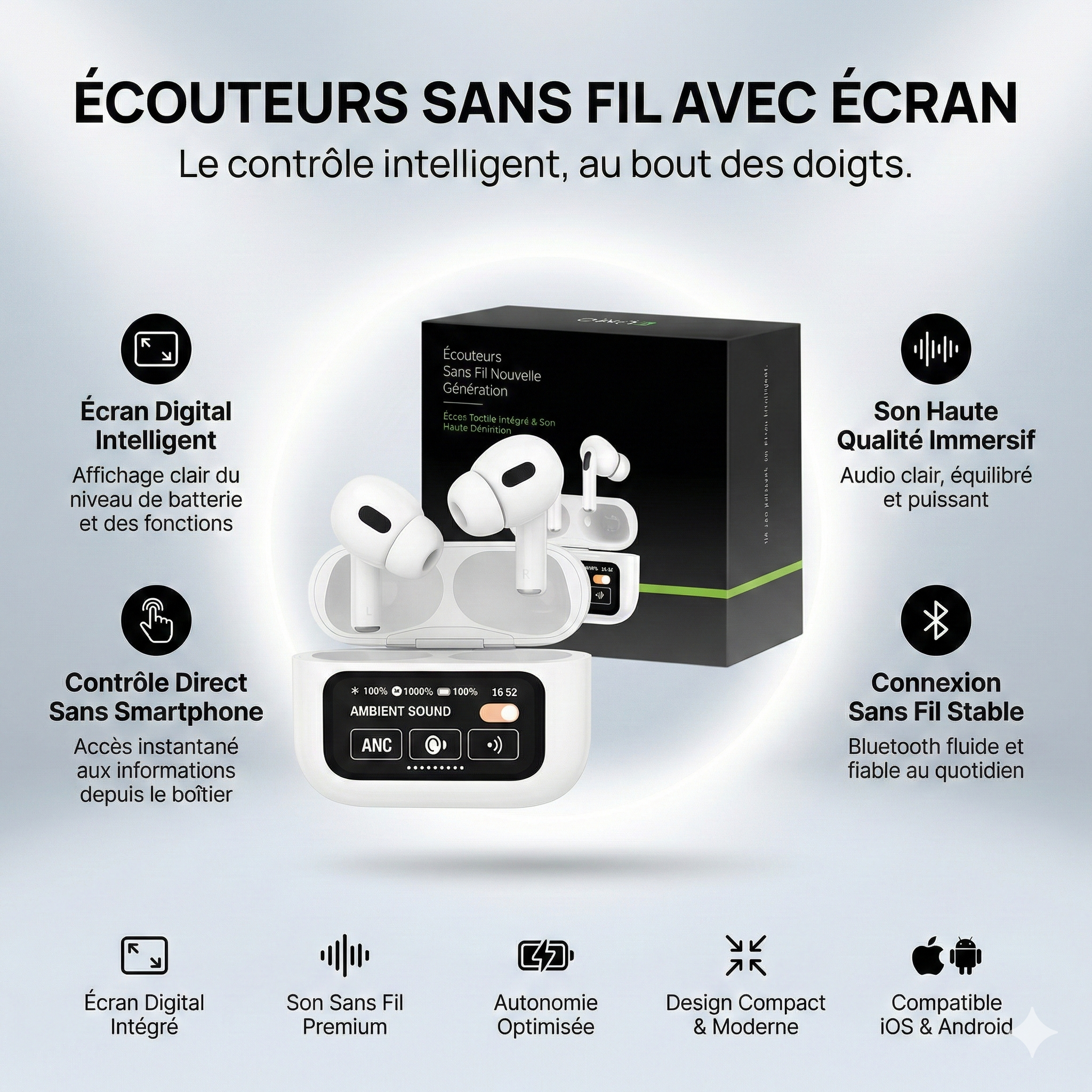 Airpods Ecran Digtal