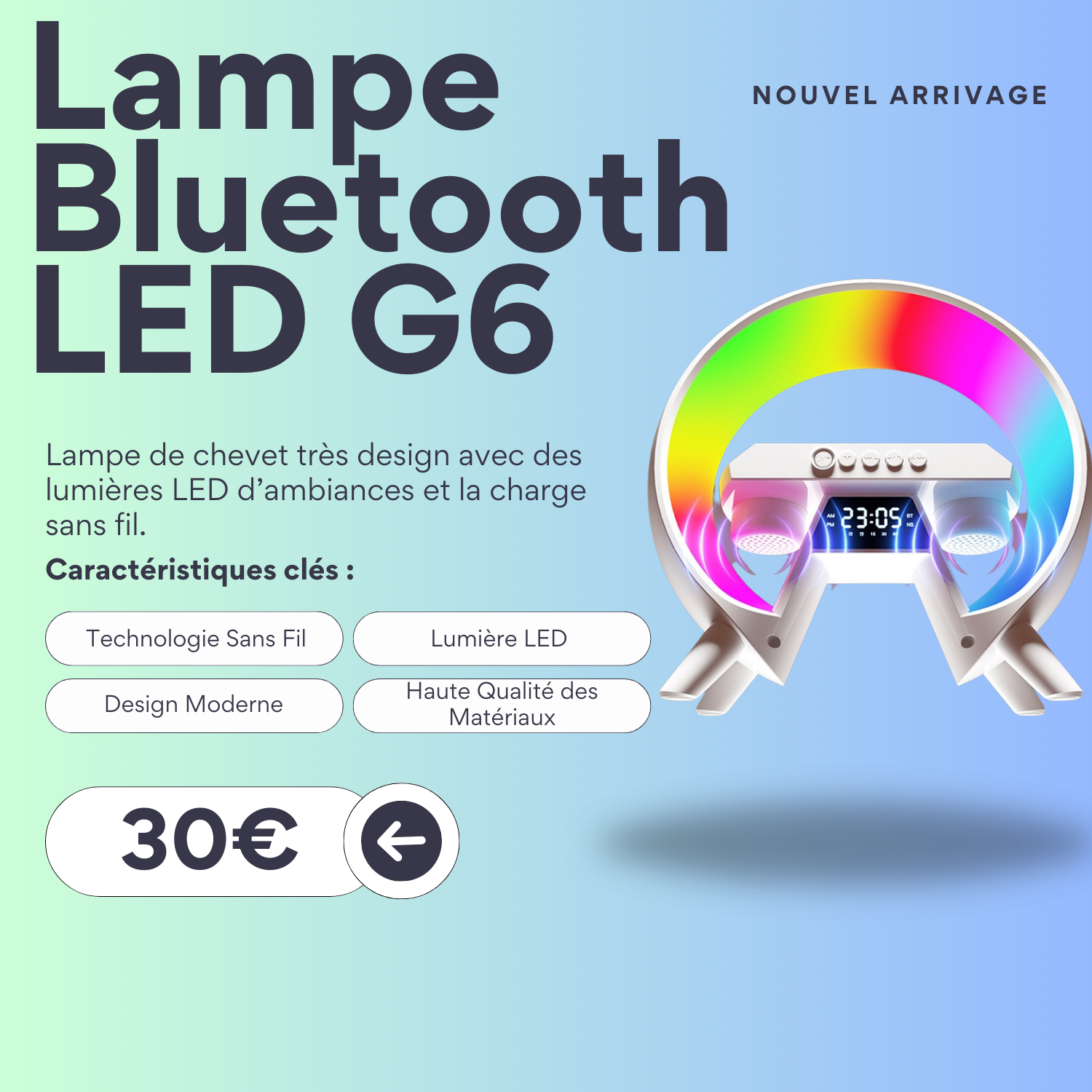 Lampe De Chevet LED Sans Fil G6