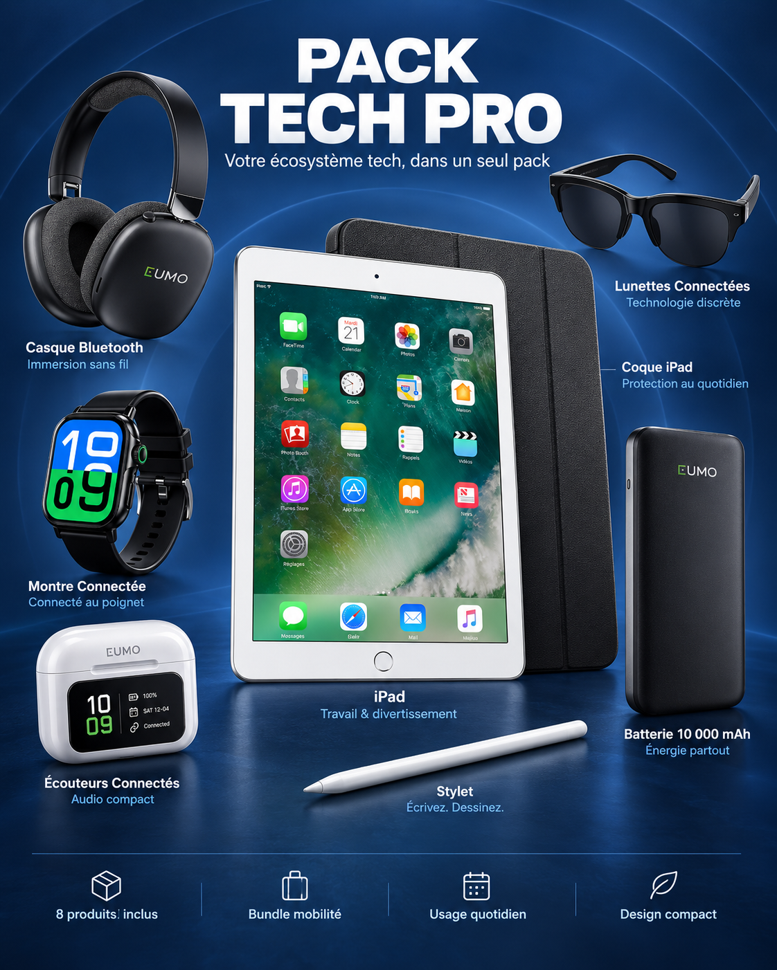 Pack Tech Pro – iPad et 7 accessoires connectés